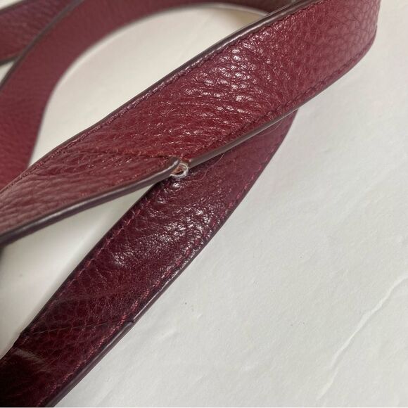 Fossil Vintage Burgundy Pebble Leather Purse W/Adjustable Zipper Sides - Picture 11 of 14